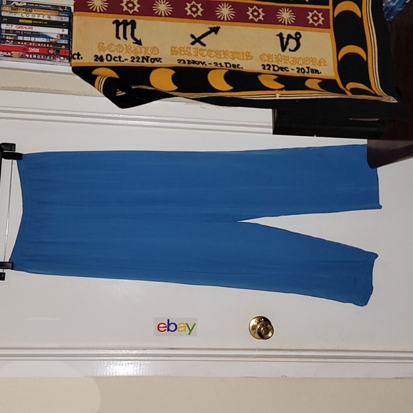 Froxx pants elastic waistband silky pants straight leg relaxed fit vintage - Picture 1 of 4